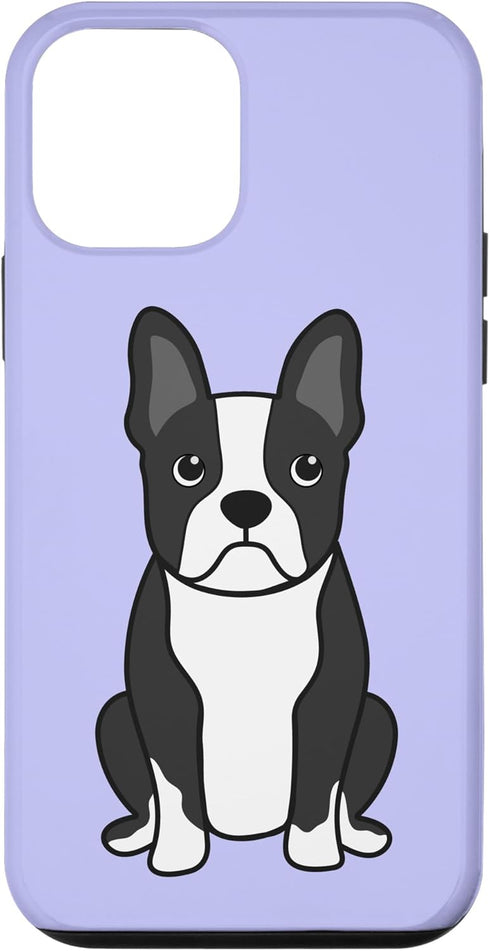 iPhone 12 mini Boston Terrier Phone Case Gifts Purple Art Baby Dog Lover Case...