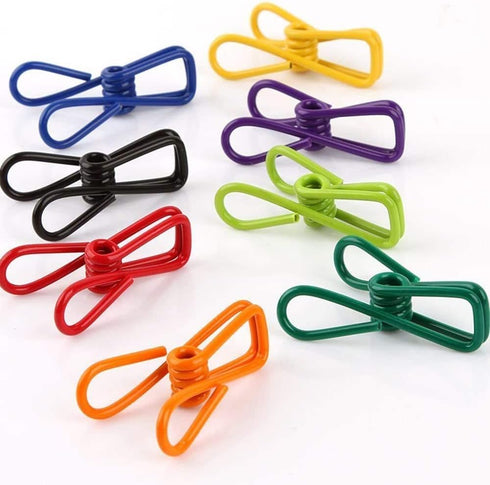 30 Pcs 2 Inch 10 Different Random Colors Chip Clips, PVC Coating High Elasticity Strength Clothes Pins, Food Clips and Bag Clips...