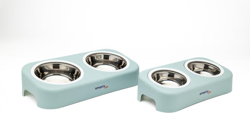 Elevated Stainless Steel Dog Feeder - Durable Pet Dish Set with Stand for Food and Water - 6.69 x 13.58 x 3.15 inches...