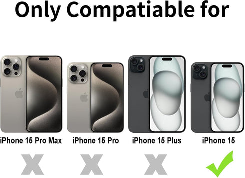 TENOC Phone Case Compatible with iPhone 15, Clear Case Non-Yellowing Protective Bumper Hard Back Cover for 6.1 Inch...