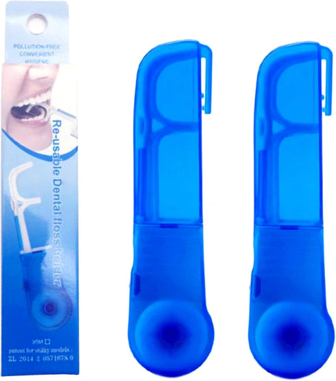 2PCS Oral Care toothpicks (Including 2 30m Floss) Replaceable self-Cutting Floss Holder Toothpick Floss Holder....