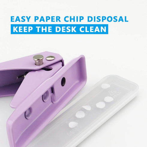 Single Hole Puncher Handheld 1/4 Inches Hole Punch, 20 Sheet Paper Punch Capacity Metal Hole Puncher with Skid-Resistant Base for Paper, Chipboard...