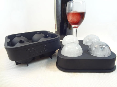 Housewares Solutions Froz Ice Ball Maker – Novelty Food-Grade Silicone Ice Mold Tray With 4 X 4.5cm Ball Capacity...
