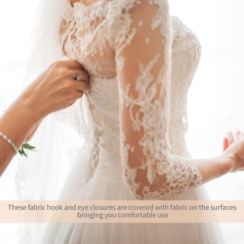 Covered Sewing Hooks & Eye Closure Jewelry Books Crafts Latch for Fur Coats Wraps Jackets Bra Thick Leather deep Pile Fabrics Clothing (25mm, Whit...