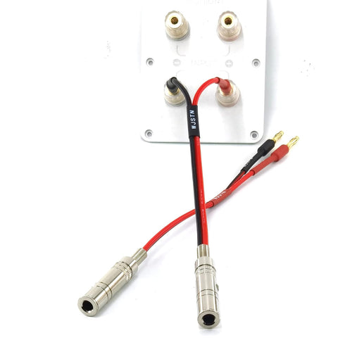 1/4 TS to Banana Plug Speaker Cable 6.35 mm 1/4" Female to Banana Plug Speaker Mono Adapter 8 inches 2pack...
