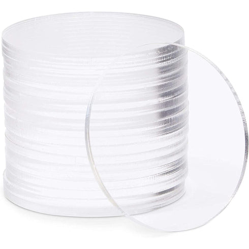 Bright Creations 3mm Clear Acrylic Disks, Round Circles for Arts and Craft Supplies (2.25 in Diameter, 20 Pack)...