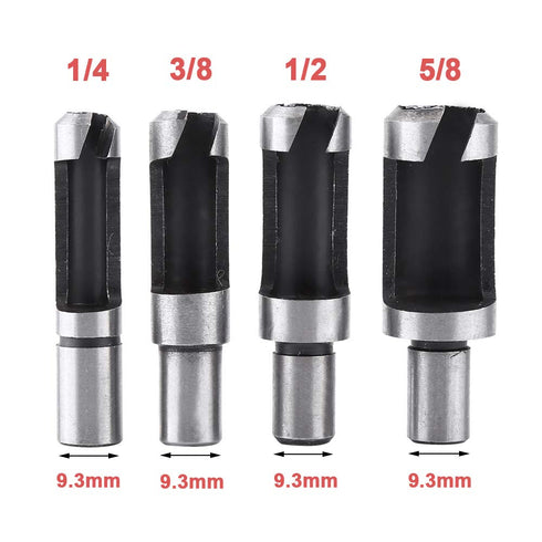 8Pcs Wood Plug Cutter Carbon Steel Straight and Taper Claw Drill Bit Set Woodworking Hole Saw Cutting Tool 5/8" 1/2" 3/8" 1/4"...