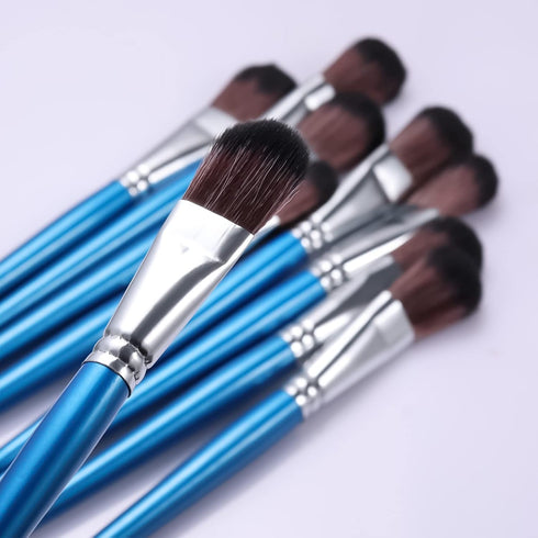 10pcs Mop Brush for Acrylic Painting, 1 Inch Oval Blending Brushes for Acrylic Painting, Paint Brushes with Wooden Handle for Acrylic Paint, Water...
