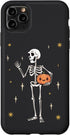 iPhone 11 Pro Max Funny Halloween Skeleton Holding Jack-O-Lantern Pumpkin Case...