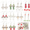 SUNNYCLUE 1 Box DIY 10 Pairs Christmas Beads Adult Earring Making Kit Angel Wing Spacer Bead Xmas Red Green Round Beads Rhinestone Loose Beads Win...