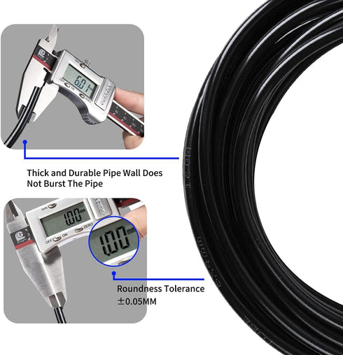 Pneumatic Tubing Black PU Air hose Pipe Tube Kit 6mm OD 4mm ID 39.4ft/12 Meter for Air Line or Fluid Transfer…...