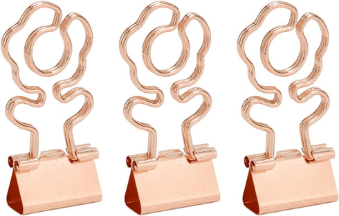 Mini Clips,100Pcs Flower Shape Clips Metal Paperclips Long Tail Clips Small Swallowtail Clip for Office School Home Document Sorting(Rose Gold)...