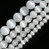 Yochus 8mm White cat-Eye Round Loose Beads Natural Stone Beads for Jewelry Making...