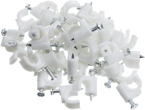 CableWholesale RG6 Cable-Clip, White, 100 Pieces per Bag (200-961)...
