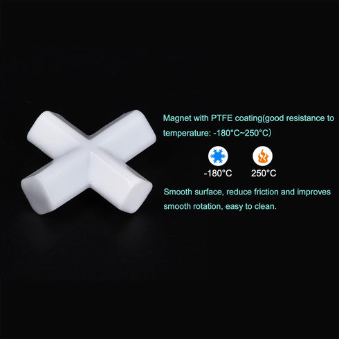 MECCANIXITY Magnetic Stirrer Mixer Stir Bar Rod 30mm(1.18") Cross Shape Coating Magnet White for Laboratory 2Pcs...