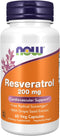 NOW Supplements, Natural Resveratrol 200 mg with Red Wine Extract, 60 Veg Capsules...