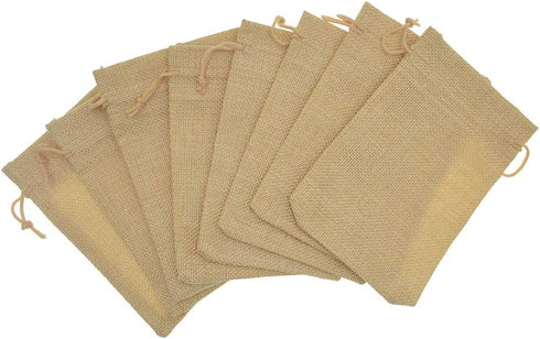 20Pcs Drawstring Burlap Bags, Jute Sacks Jewelry Candy Pouch Christmas Wedding Party Favor Gift Bags (Flaxen, 2.7 x 3.5)...