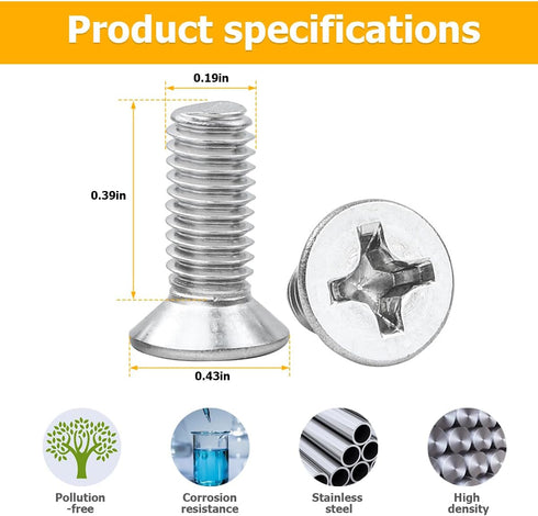 16pcs Car Brake Disc Rotor Screws, 93600-06014-0H, Stainless Steel Retaining Screws for Front and Rear Rotor, Auto Replacement Hardware Bolts Scre...