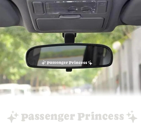 3PCS Passenger Princess Sticker, Passenger Princess Rearview Mirror Decal, Cute Vinyl Stickers Car Mirror Decal for Car Window Rearview Mirror, Fu...