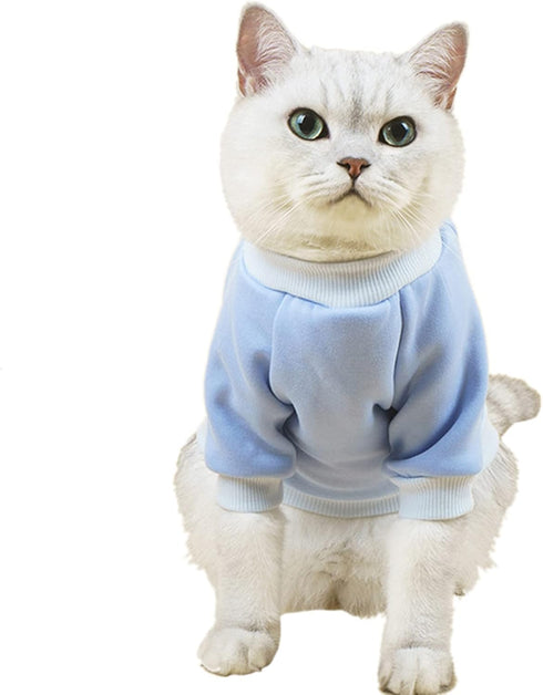Puppy Sweater for Small Dogs Clothes Warm Winter Cat Clothe Pet Sweatshirt Knitwear Doggie Kitten Clothing, Light Blue, X-Large...