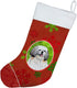 Caroline's Treasures SC9423-CS Shih Tzu Red and Green Snowflakes Holiday Christmas Christmas Stocking Fireplace Hanging Stockings Christmas Season...