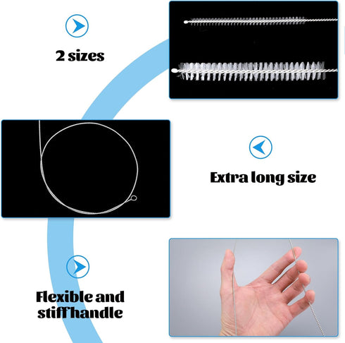 4 Pcs Straw Cleaner Brush Extra Long, 1m/39in Wire Tube Brushes with Soft Nylon Bristles Head, Wire Brush Pipe Cleaning Brush for Cleaning Feeding...