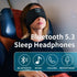 Bluetooth Headphones Headband Eye Mask Wireless Bluetooth Sleep Mask for Side Sleepers Velcro Adjustable Bluetooth 5.2 Speaker Microphones Airplan...