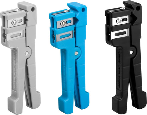Coaxial Cable Stripping Cutter Tool Coaxial Cable Stripper Fiber Optic Jacket Stripper Cable Cutter Crimper, 3pcs...