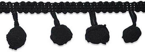 Expo International 3/4-Inch Pom Fringe Trim Embellishment, 20-Yard, Black...