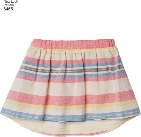 NEW LOOK Patterns Child's Easy Top, Skirt and Shorts A (3-4-5-6-7-8) 6465...