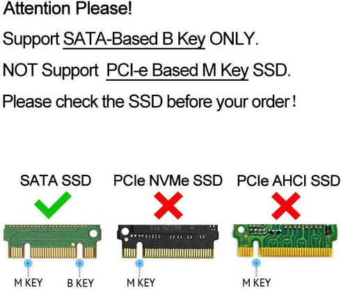 M.2 Adapter to 2.5 SATA Enclosure, B & M Key SATA Based NGFF SSD Converter to 2.5 Inch SATA 3.0 Card Support 2230 2242 2260 2280 Hard Drive with 7...