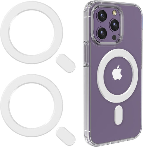 Universal MagSafe Ring, 2 PCS Magnet Sticker Magnetic Adapter Ring Compatible with Magsafe Accessories & Wireless Charging for iPhone 15/14/13/12/...
