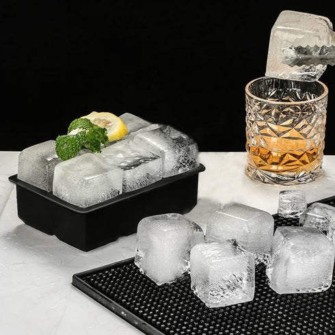 ROTTAY Ice Cube Trays (Set of 2), Sphere Ice Ball Maker with Lid & Large Square Ice Cube Maker for Whiskey, Cocktails and Homemade, Keep Drinks Ch...