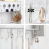 JackCubeDesign - Wood Wall Mount Jewelry Organizer with Metal Hooks for Necklaces, Ring, Earrings (White Wood) - MK460C...