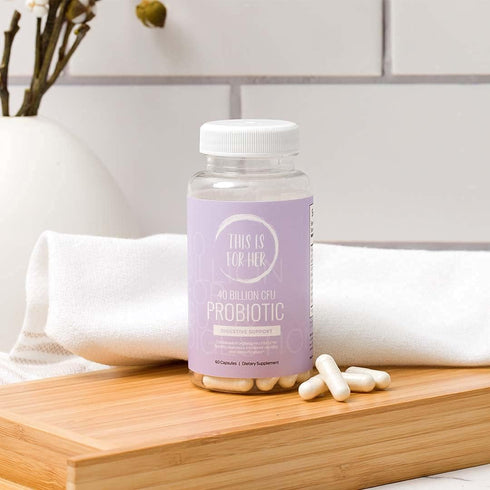 This Is for Her: Healthy Gut Probiotics for Women - 40 Billion CFU, Shelf Stable, Non-GMO (60 capsules / 30 day supply)...