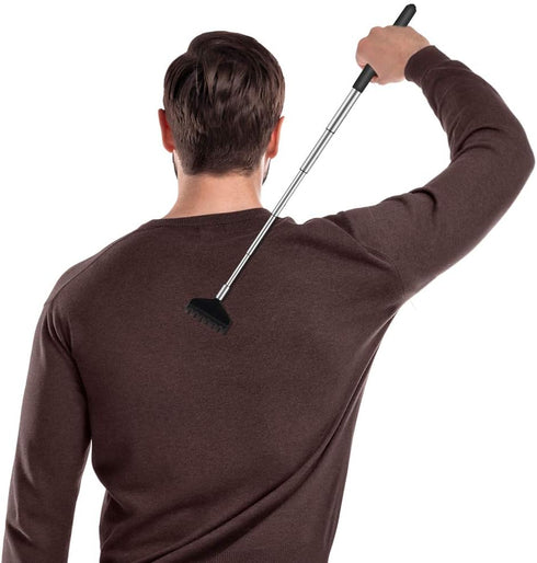 6 Pack Extendable Back Scratcher - Portable Telescoping Metal Back Scratchers/Hand Massager with Soft Rubber Handles for Thanksgiving, Birthday, C...