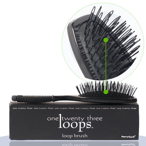 One Twenty Three Loops - RemySoft Professional Grade Loop Brush - Safely Detangles Hair Extensions, Weaves and Wigs - Snag Free Styling for Human ...