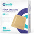 Conkote Silicone Adhesive Foam Dressings 4'' X 4'', Waterproof Bandages for Wound Care, Box of 10 Dressings...