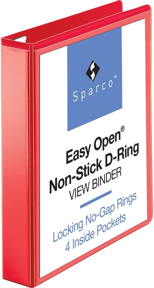 Sparco 26980 D-Ring View Binder, 1-1/2-Inch Capacity,11-Inch x8-1/2-Inch ,Red...