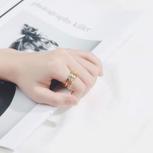 YBMYCM 3-10Pcs Dome Rings Set Chunky Gold Ring for Women Men 14k Gold Plated Thick Adjustable Statement Ring Gold/Silver...