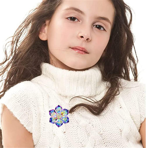 Shining Crystal Flower Brooch For Women Handmade Lapel Pin Jackets Clothes Badge Party Accessories Jewelry Gifts for Bridal Women Girl...