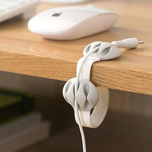 Coralpearl Desk Cable Drop Clips Non-Adhesive, Table Cord Stay Holder Weighted, Small Wire Management Clamp Removable, Silicone Tidy Organizer Kee...