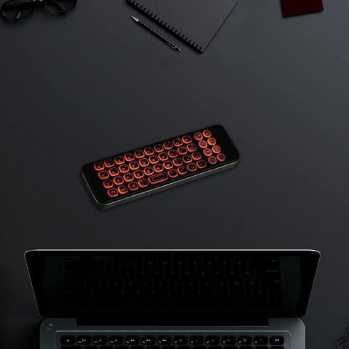 iPazzPort Mini Bluetooth Keyboard Ergonomic with Backlit Wireless Portable Rechargeable QWERTY Keyboard for Apple TV 4K Fire TV Smart TV/Phone and...