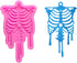 Shiny Glossy Halloween Skull Human Skeleton Bone Rib Shape Silicone Molds for DIY Craft Keychain Polymer Clay Mold Epoxy Pendant Resin Crafting Ma...