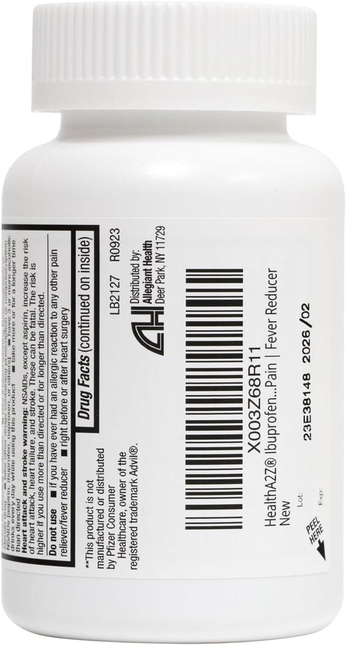 HealthA2Z® Ibuprofen 200mg | Pain Relief | Body Aches | Headache | Arthritis | Cramps | Back Pain | Fever Reducer… (250 Count)...