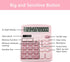 Office Calculators Desktop, 12-Digit Dual Power Cute Calculator with Large LCD Display Big Button for Office Home and School (Pink)...