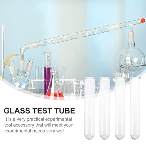 10pcs Test Tube Professional Bottle Scientific Experiments Container Glass Bottle Glass Tube Container Experiments Transparent Container...