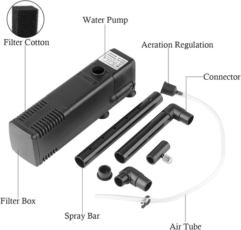 FEDOUR Submersible Aquarium Internal Filter, Filter with Water Pump for Fish Tank up to 35 Gallon (for 5-35 Gallon-New)...