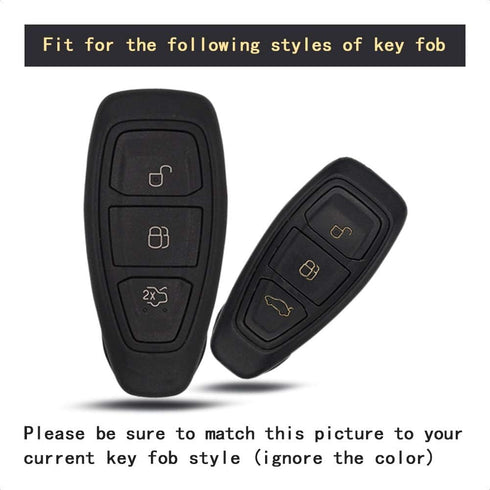 TANGSEN Key Fob Case Compatible with Ford C-MAX Escape Fiesta Focus RS Fusion 3 Button Keyless Entry Remote Carbon Fiber Pattern ABS Black Silicon...