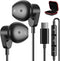 USB C Headphones for iPhone 15 Pro Max Plus,Samsung S24 Ultra S23 FE S22 Flip Fold A54,USB Type C Earphones HiFi Stereo USB C Wired Earbuds with M...